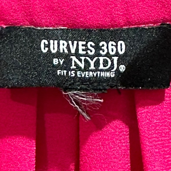 Curves 360 NYDJ Sz 22 Curves 360, Bright Pink Tunic Blouse - Picture 5 of 8